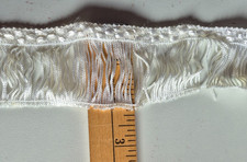 WHITE CHAINETTE POLYESTER FRINGE  2 INCHES WIDE  BY 2 YARDS LONG