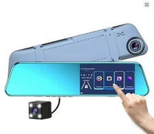 Dash Cam Specchietto Retrovisore Touch Screen Full HD 1080P Doppia Camera Auto