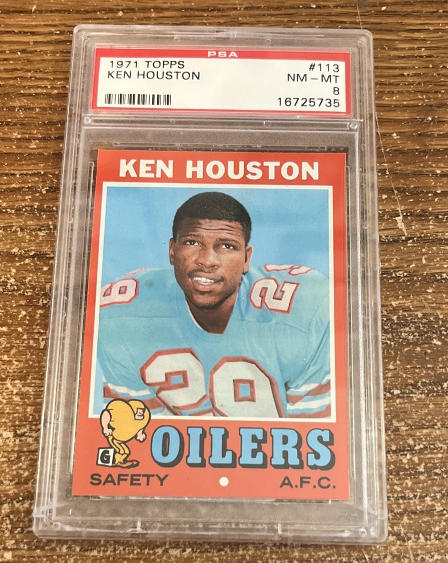 KEN HOUSTON PSA 8 NM 1971 Topps HOF Rookie RC Card #113 Houston Oilers