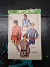 Vintage 1970s Simplicity Men's Shirt Pattern 8950 Size 40