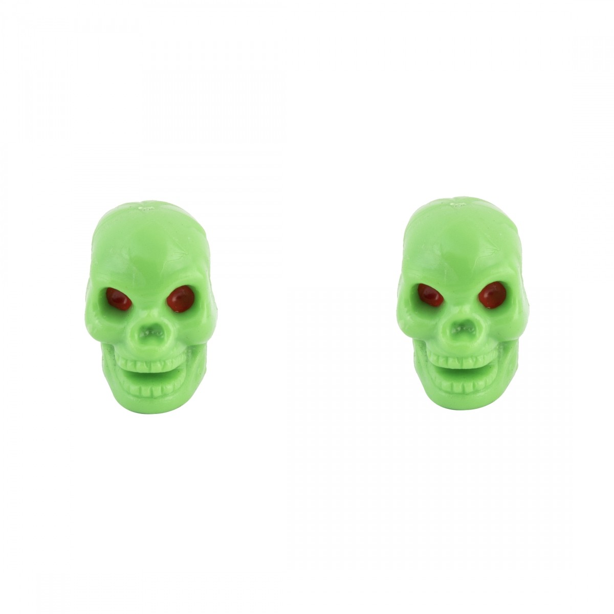 Зеленые колпачки-черепа для клапанов Schrader - Стильные аксессуары для велосипеда 3390₽