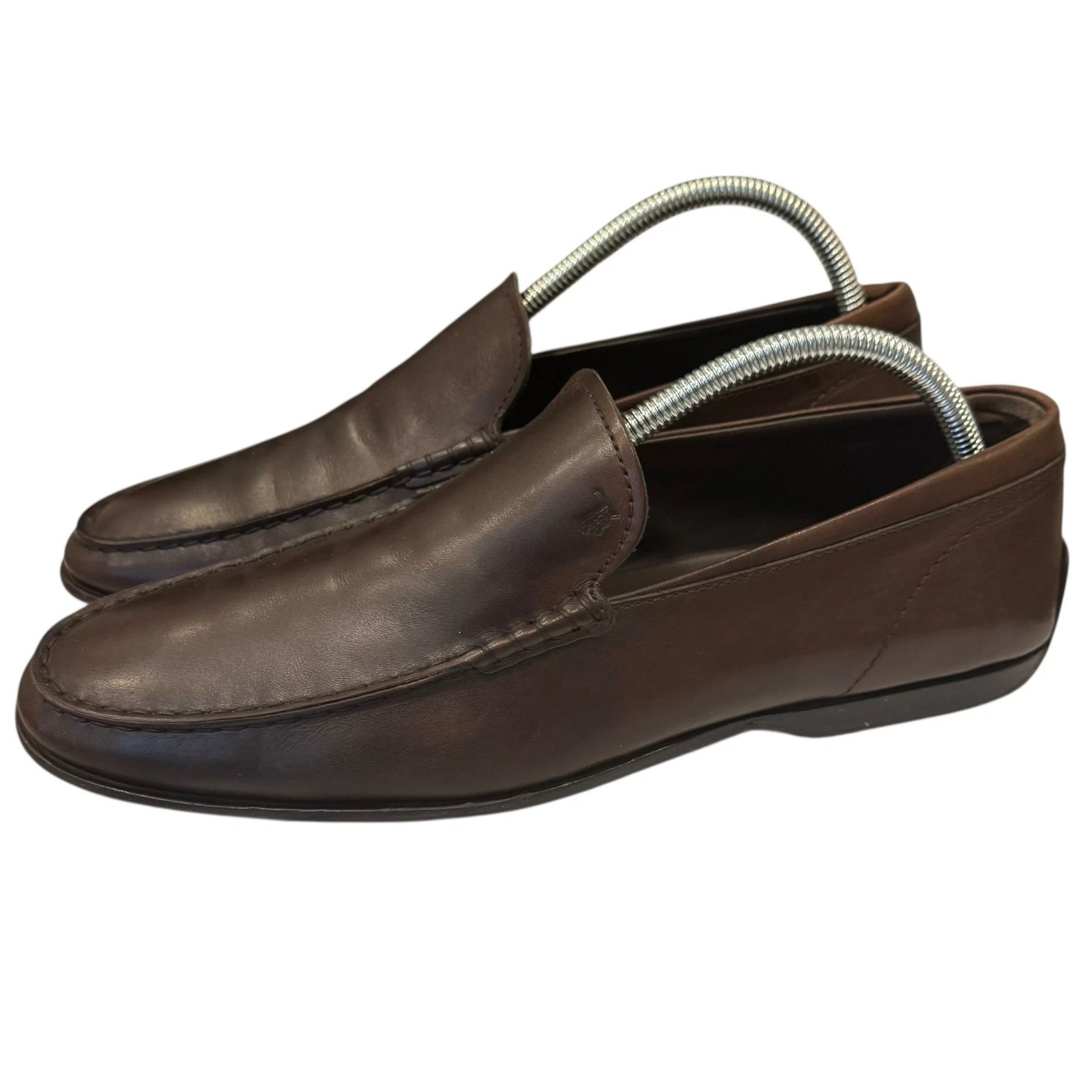 TOD’S Scarpe da guida Tods Gommino in pelle marrone taglia 8 mocassini slip on lusso Italia