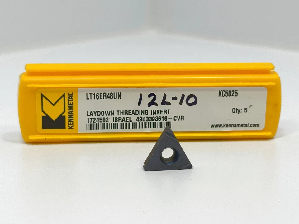 KENNAMETAL LT16ER48UN New Carbide Threading Inserts 1724562 Grade KC5025 4pcs - Image 2 of 2
