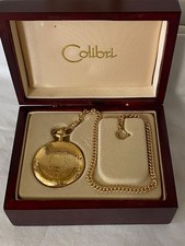 Vintage Colibri Skeletonized 17-Jewel Pocket Watch Swiss  Original Box  Papers