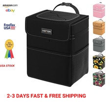 Car Trash Can Leak Proof Organizer Black 2 Gallon Fits Sedan SUV Truck