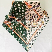 Women's 90x90cm Printed Square Scarf Silk Feel Headband Neck Shawl Bandana