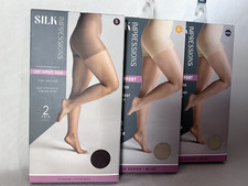 SILK IMPRESSIONS Light Support Sheer 2 pair 20 Denier High Waisted Pantyhose