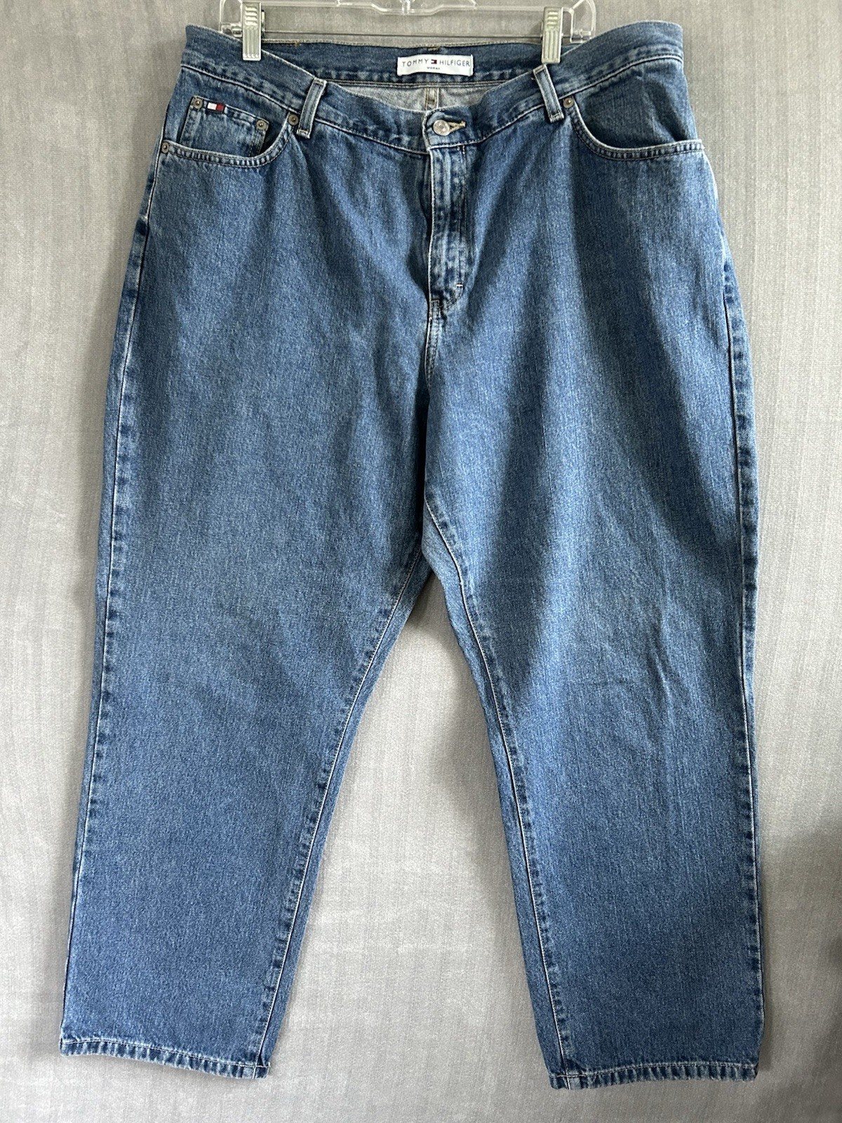 Tommy Hilfiger Woman Vintage Boyfriend Blue Denim Jeans Size 18 Y2K 100% Cotton