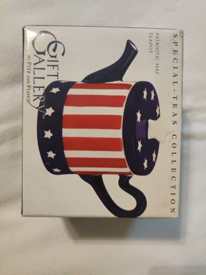 Gift Gallery By Fitz And Floyd Special Texas Collection Patriotic Hat TeaPot