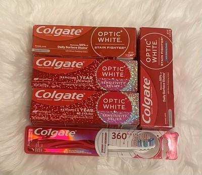 4 Colgate Optic White  Toothpaste And 1 Colgate 360 Toothbrush