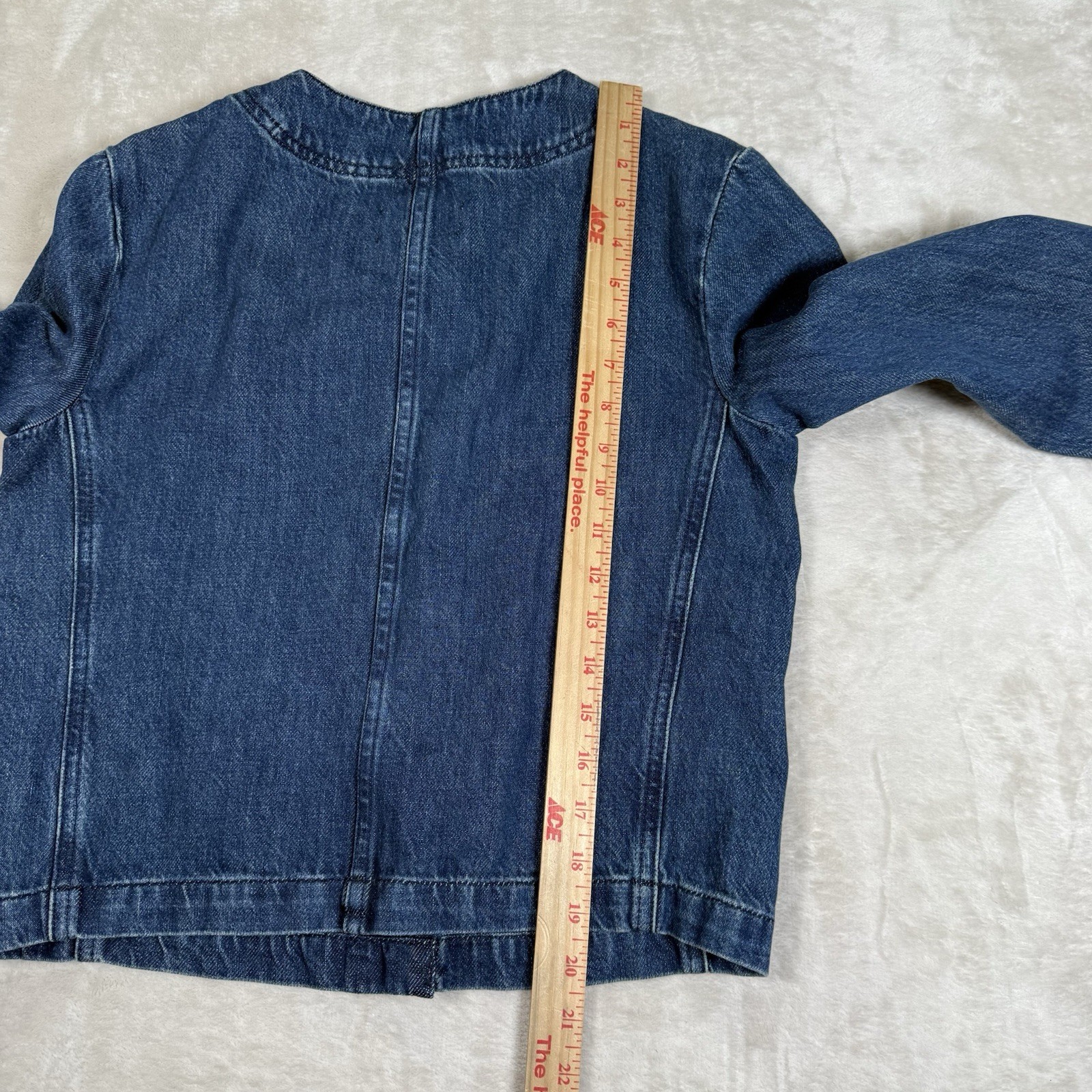 FRAME Collarless Button Front Jacket Denim Womens… - image 7