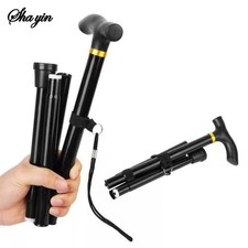 Walking Stick Travel Folding Cane Pole Compact Adjustable Lightweight Aluminium
