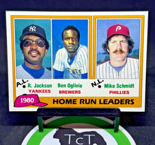 1981 Topps MLB Baseball 1980 Home Run Leaders 2 Reggie Jackson Mike Schmidt