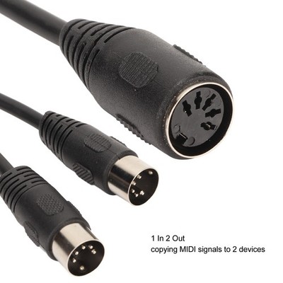 5Pin Din Female To 2 5Pin Din Male Cable 5 Cores Flexible DIN 5 Pin Y Splitter