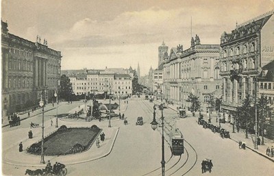 Vintage Berlin Schlossplatz Palace Square Germany Tram Car RPPC Postcard