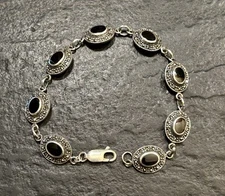 925 Sterling, silver, and black onyx bracelet Boma
