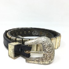 Nocona Western Belt Womens Size S Small 28 Black Gold Conchos Vintage