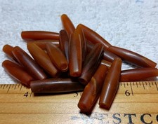 1 Inch Buffalo Bone/Horn Hairpipe Beads - Red - Pack Of 25