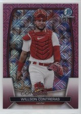 2023 Bowman Mega Box Chrome Pink Mojo Refractor /199 Willson Contreras #100 17u0