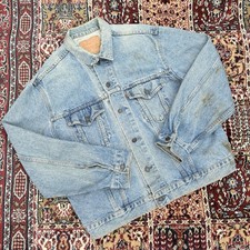 1970s Vintage Levi’s Denim Jacket, Men’s XL Labelled 46 Orange Tab Thrashed Look