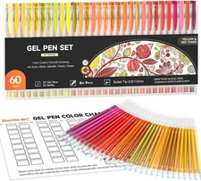 60 Pack Red Yellow Tone Gel Pens 30 Red Orange Yellow Gel Pens with 30 Refill...