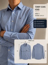 Tommy Hilfiger Herren Hemd Hellblau Langarm B...
