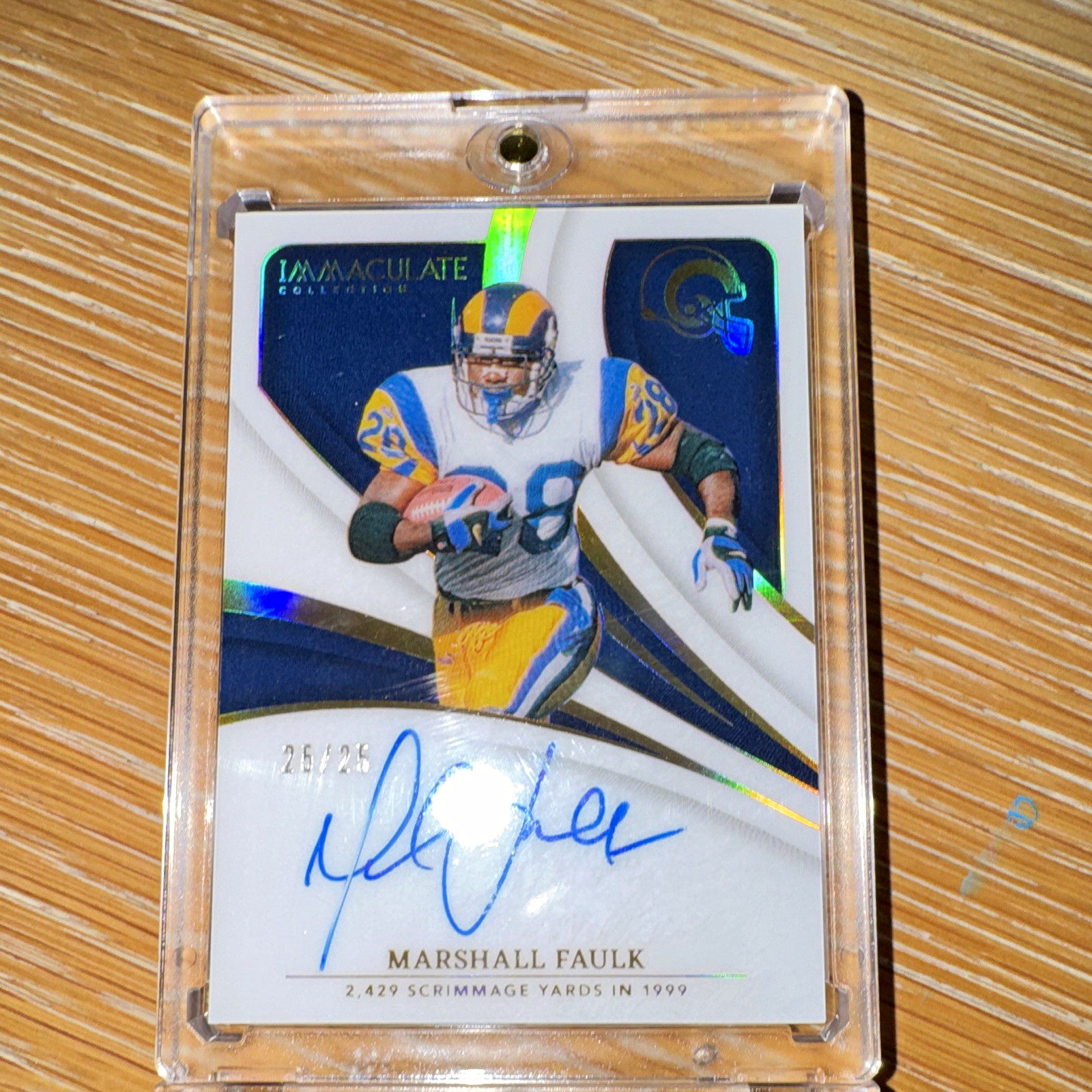 Panini 2024 Immaculate Records Marshall Faulk Rams #IR-MFK Auto 25/25