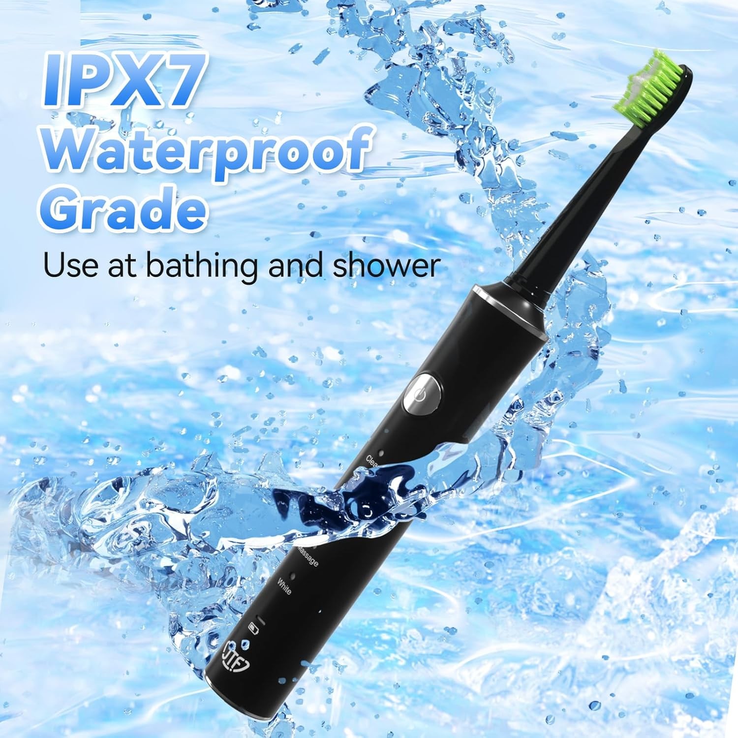 Electric Toothbrush Sonic Toothbrush USB Rechargeable 6 Heads 5 Modes + Scraper