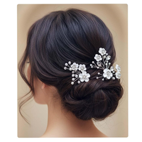 Hochzeit Haarnadeln Brautschmuck Blume Silber Strass Braut Perle Haarnadel Haars