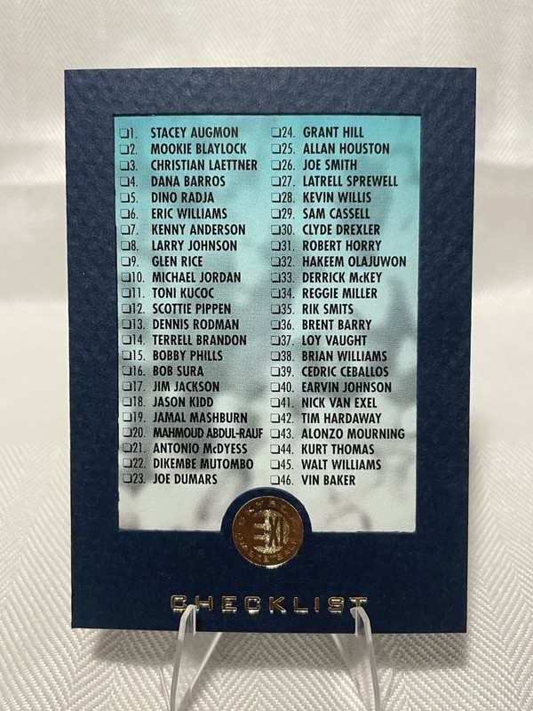 1995-96 SkyBox E-XL Checklist #100 Blue