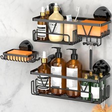 Shower Caddy Suction Cup   Removable Suction Bathroom Organizers Shelf with S...