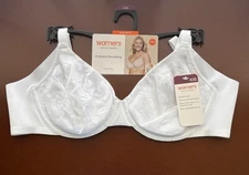 Warners Blissful Benefits White Underwire Unlined Cups Bra Size 40B New With Tag