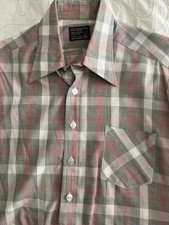 Vintage Montgomery Ward JC Penny Thin Dagger Collar Button Down Shirt L 16-16.5