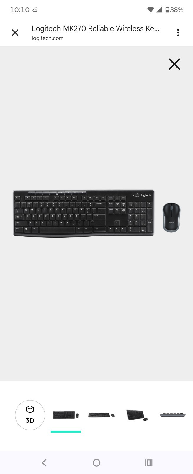 MK270 Wireless Keyboard and Mouse Combo for Windows, 2.4 Ghz