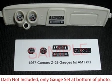1967 CHEVROLET CAMARO Z28 GAUGE FACES for 1/25 scale AMT kits—PLEASE READ DESC