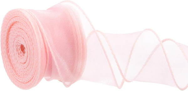 4 Cm X 9.1 M Organzaband, Pink Geschenkverpackung Schleifenband Breit, Dekoband,-image