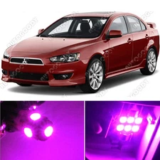 8 x Premium Hot Pink LED Lights Interior Package Kit for Mitsubishi Lancer