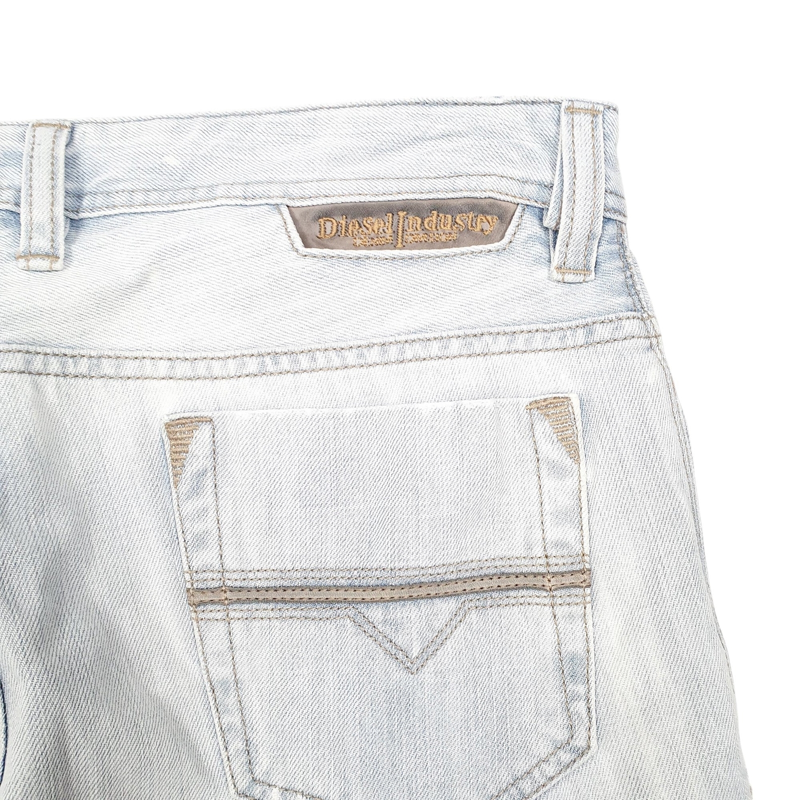 DIESEL Slim Jorts Jean Distressed Blue Denim Jeans Cotton Shorts Mens W32 image 2