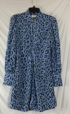 alc blue leopard dress Electric Blue cheetah print long sleeve modest maxi Dress