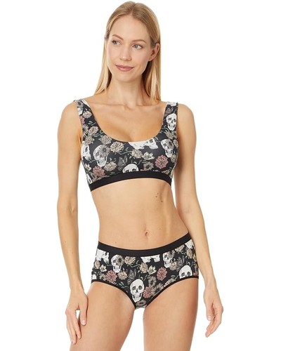 MeUndies Underwear Womens Large Black Lingerie Dead Flowers Stretch Brief QLW128 - Picture 6 of 12