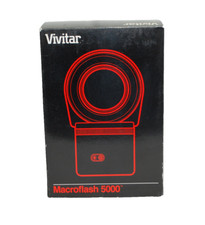 Vivitar Macroflash 5000 Ring Flash with Cable and 49, 52  55mm Rings  T1628
