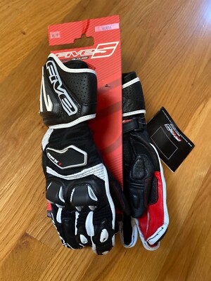 Five5 RFX1 Black White Motorcycle Gloves