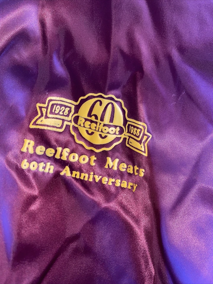 Chaqueta Bicicleta Reelfoot Meats Union City TN 1988 Vintage Talla Grande Foto 2 de 4