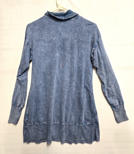 BARBARA LESSER WOMENS BLUE KNIT PULLOVER IN SMALL - Afbeelding 2 van 2