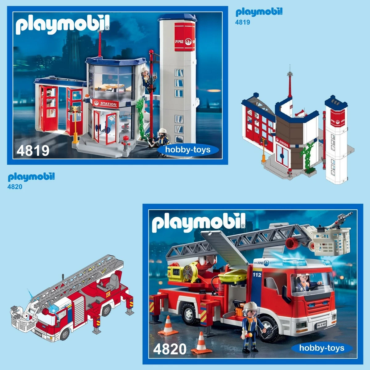 Den fremmede Sophie skære Playmobil * FIRE STATION 4819 4820 4821 4822 7465 * Spares * SPARE PARTS  SERVICE | eBay