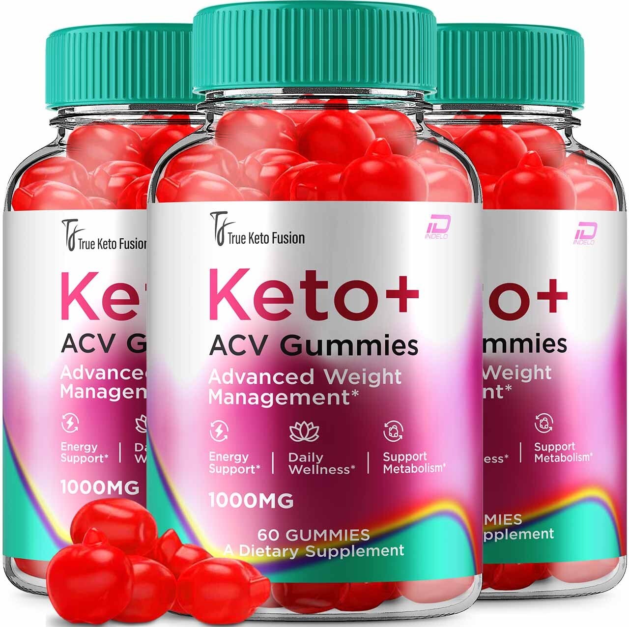 (3 Pack) True Keto Fusion ACV Gummies Supplement - TrueKeto Fusion ACV Gummy...