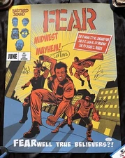 Fear Lee Ving Signed Autographed Concert Poster  Fearwell Tour Lithograph PROOF