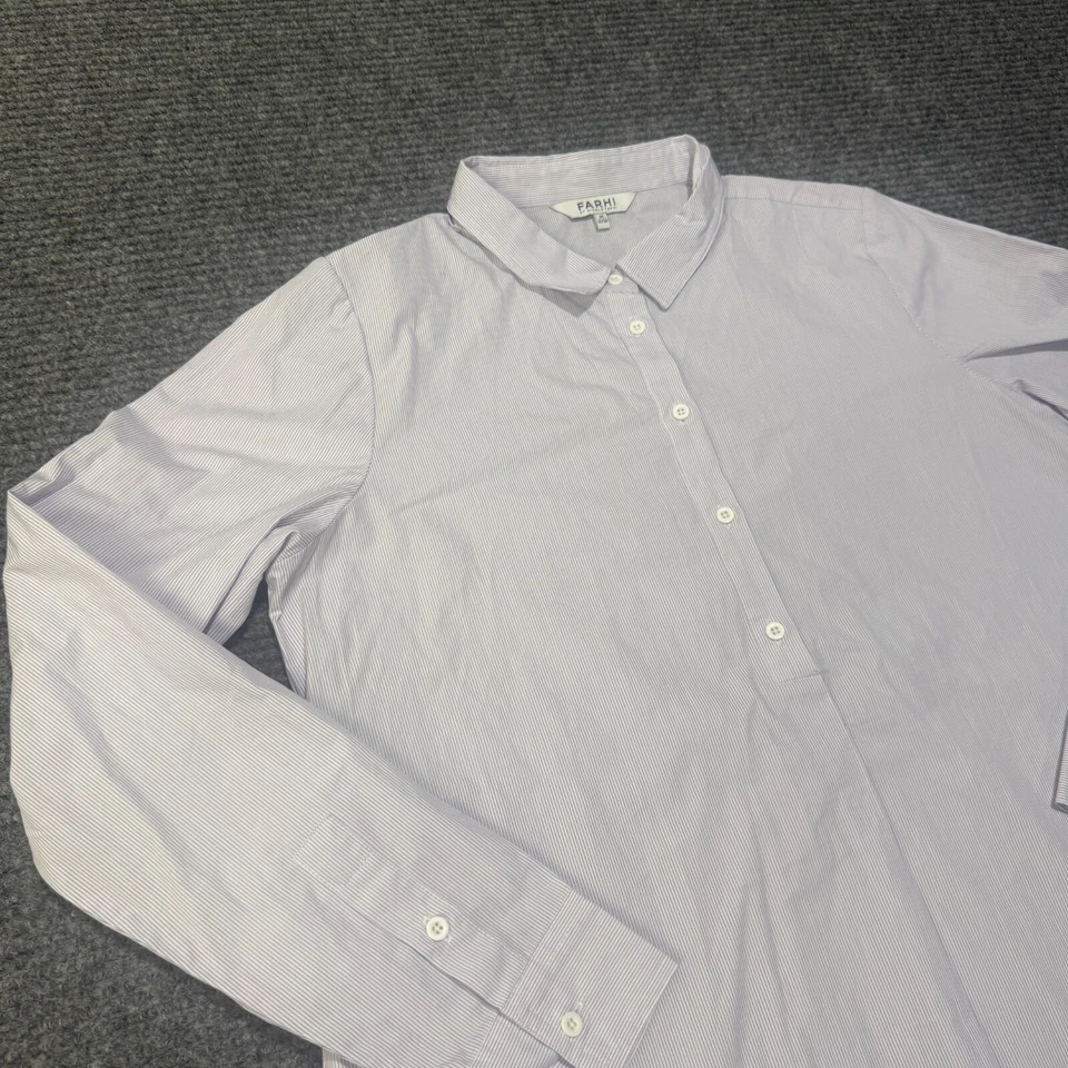 Nicole Farhi рубашка женщин средний верхний фиолетовый длинным рукавом кнопка туника 12/38 - Изображение 3 из 4