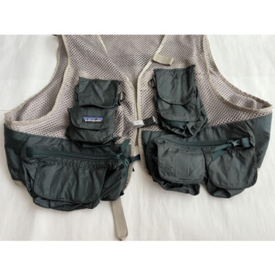 Rare] Patagonia Shorty Fishing Vest 90s Size:XL Green, Gray