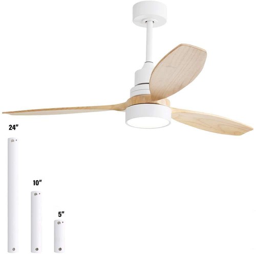 Sofucor Ceiling Fan 52" 6-Speed Reversible DC Motor White W/ Remote Control - 第 1/8 張圖片